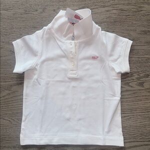 Vineyard Vines White Polo with Pink Whale Logo